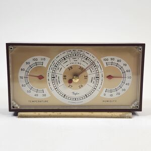 Taylor Stormoguide Weather Station Barometer Thermometer Hygrometer Desk Vintage